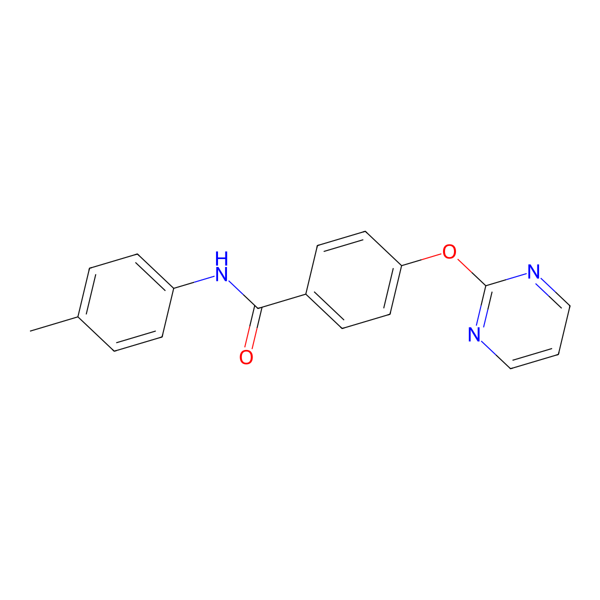 N-(4-methylphenyl)-4-(2-pyrimidinyloxy)benzenecarboxamide molecular structure, CAS 861210-00-6