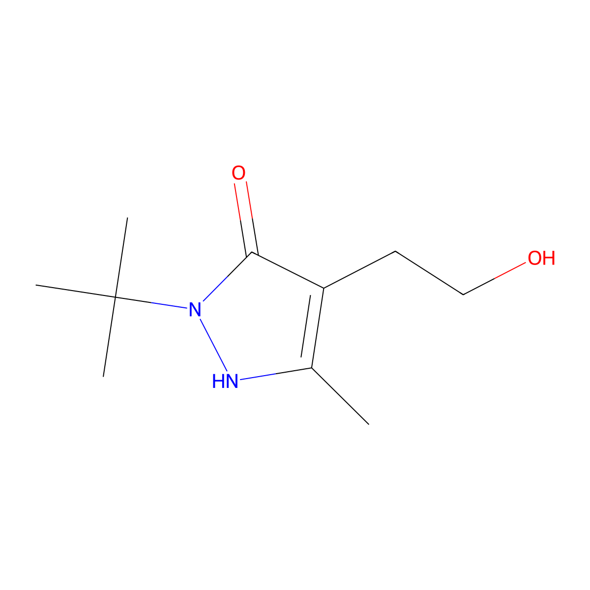 2-(tert-butyl)-4-(2-hydroxyethyl)-5-methyl-1,2-dihydro-3H-pyrazol-3-one molecular structure, CAS 861210-08-4