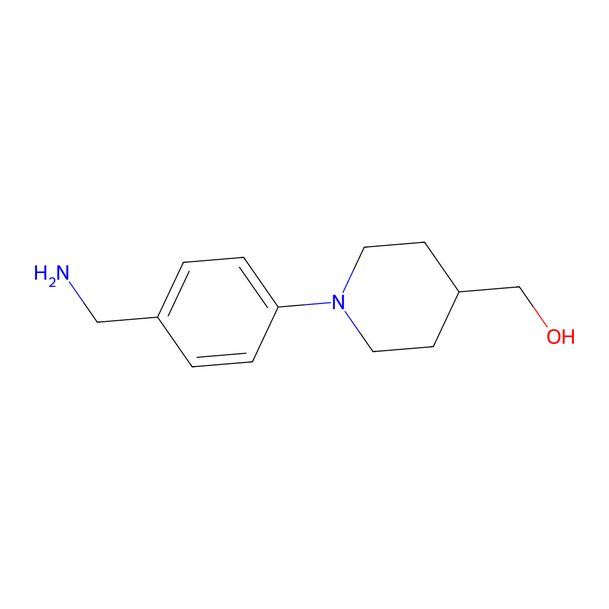 {1-[4-(Aminomethyl)phenyl]piperidin-4-yl}methanol molecular structure, CAS 861210-09-5