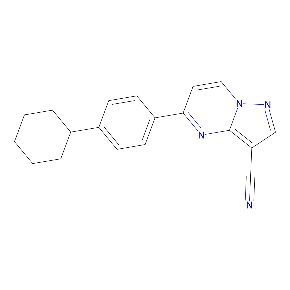 5-(4-Cyclohexylphenyl)pyrazolo[1,5-a]pyrimidine-3-carbonitrile molecular structure, CAS 861210-26-6
