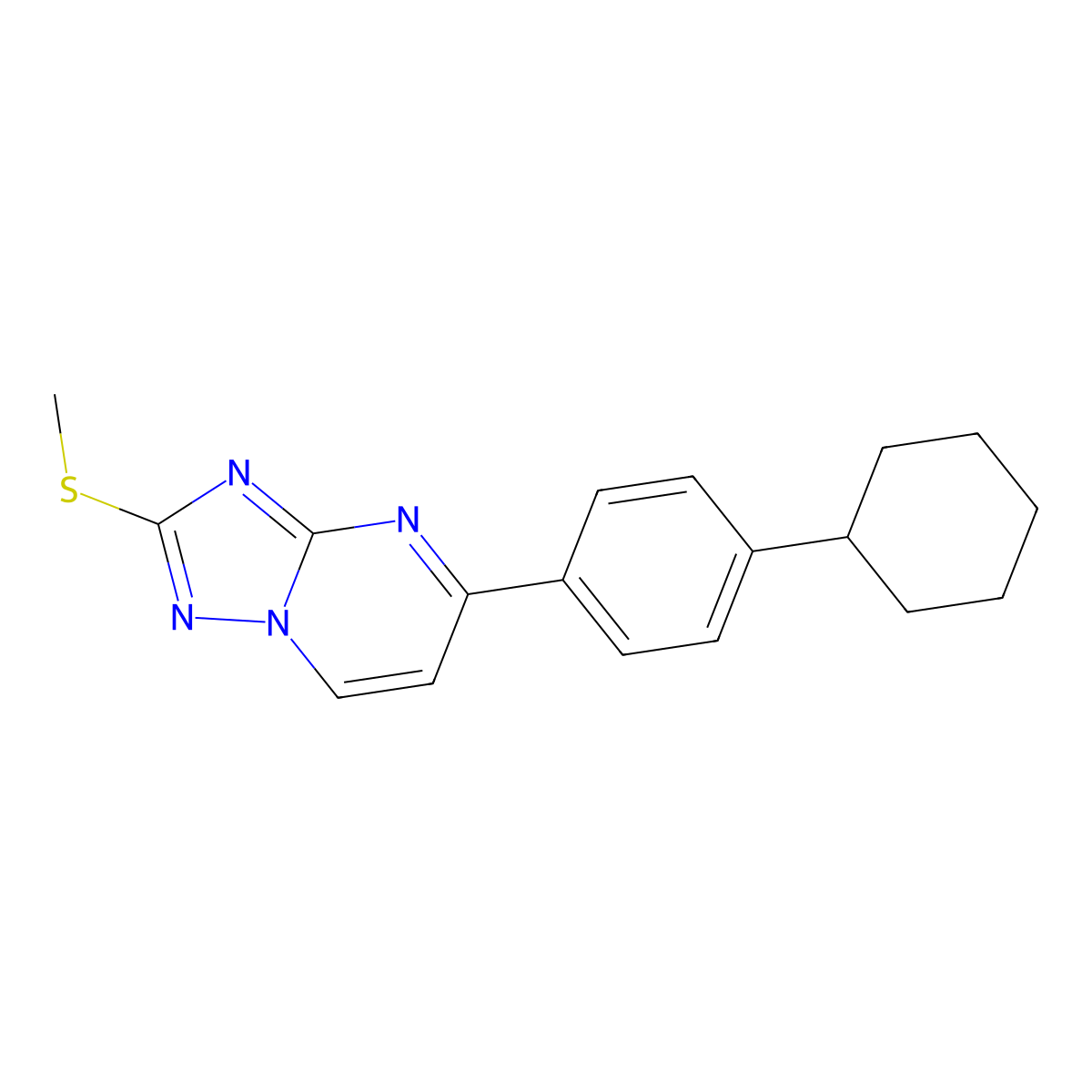 5-(4-Cyclohexylphenyl)-2-(methylsulfanyl)[1,2,4]triazolo[1,5-a]pyrimidine molecular structure, CAS 861210-27-7