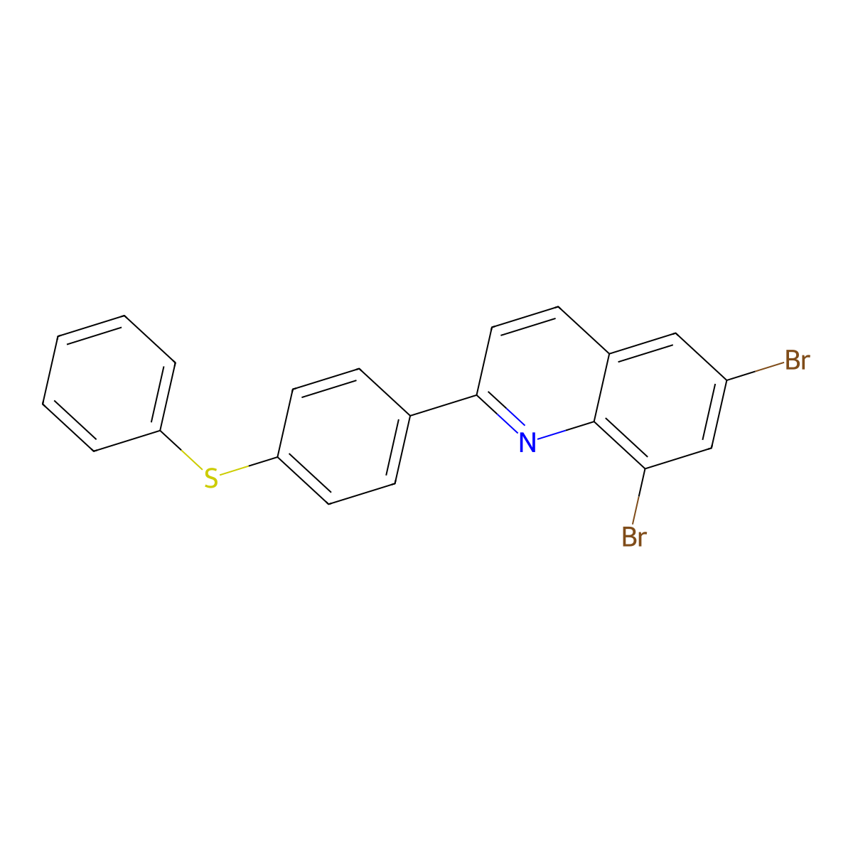 6,8-Dibromo-2-[4-(phenylsulfanyl)phenyl]quinoline molecular structure, CAS 861210-36-8