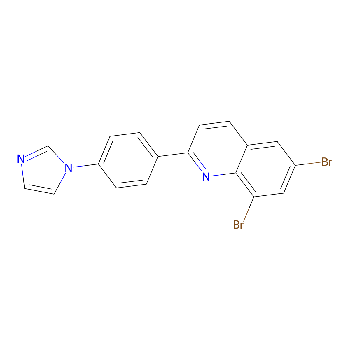 6,8-dibromo-2-[4-(1H-imidazol-1-yl)phenyl]quinoline molecular structure, CAS 861210-40-4