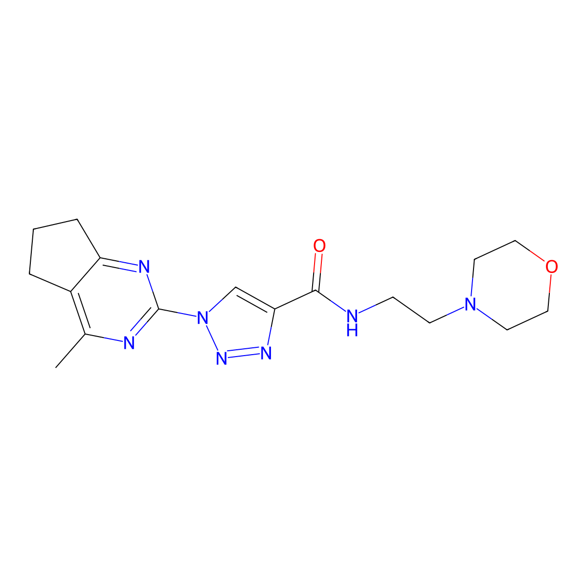 1-(4-methyl-6,7-dihydro-5H-cyclopenta[d]pyrimidin-2-yl)-N-(2-morpholinoethyl)-1H-1,2,3-triazole-4-carboxamide molecular structure, CAS 861210-42-6