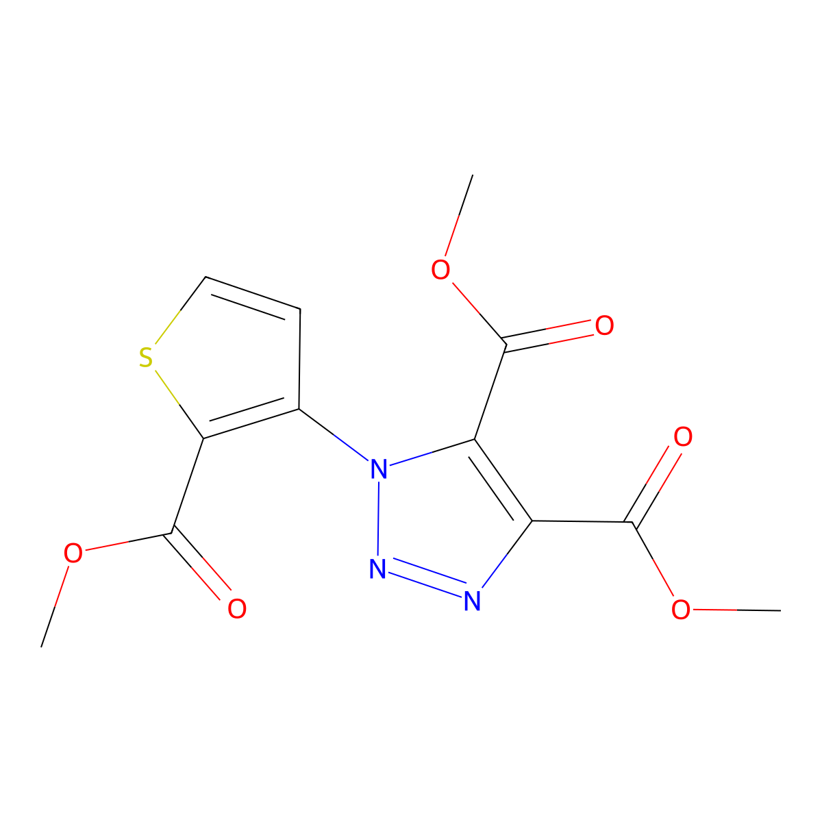 dimethyl 1-[2-(methoxycarbonyl)-3-thienyl]-1H-1,2,3-triazole-4,5-dicarboxylate molecular structure, CAS 861210-49-3