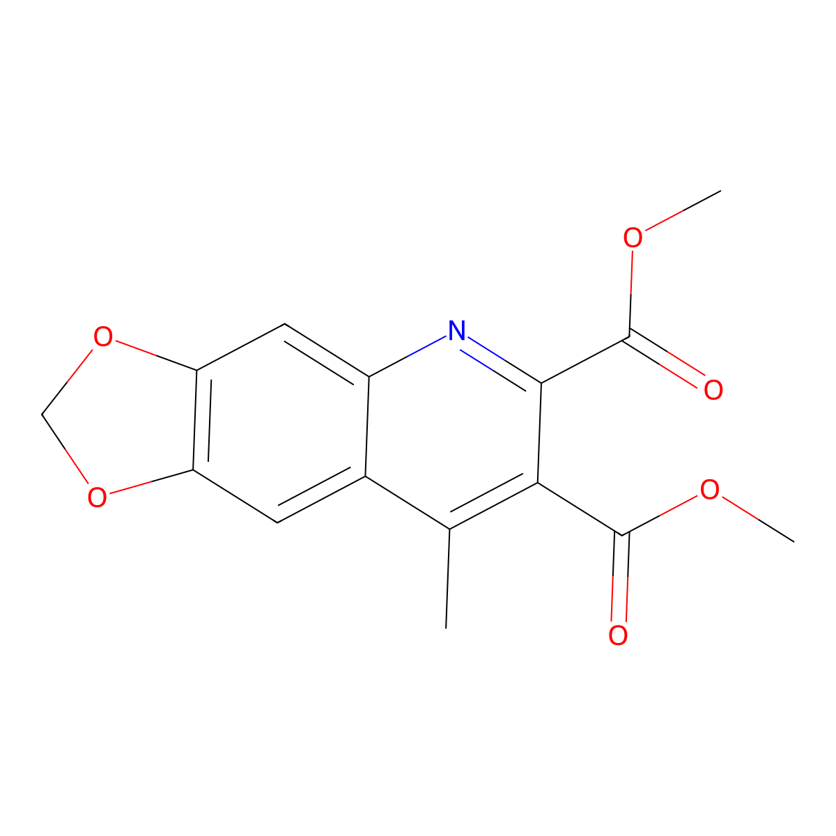6,7-Dimethyl 8-methyl-1,3-dioxolo(4,5-g)quinoline-6,7-dicarboxylate molecular structure, CAS 861210-50-6