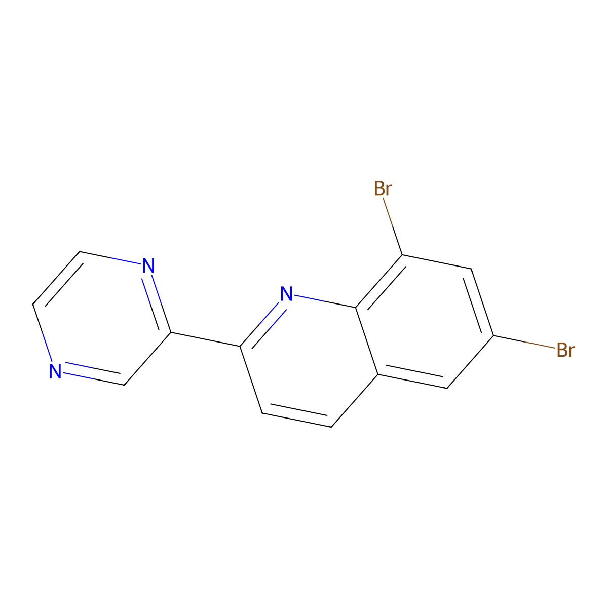 6,8-Dibromo-2-(2-pyrazinyl)quinoline molecular structure, CAS 861210-51-7