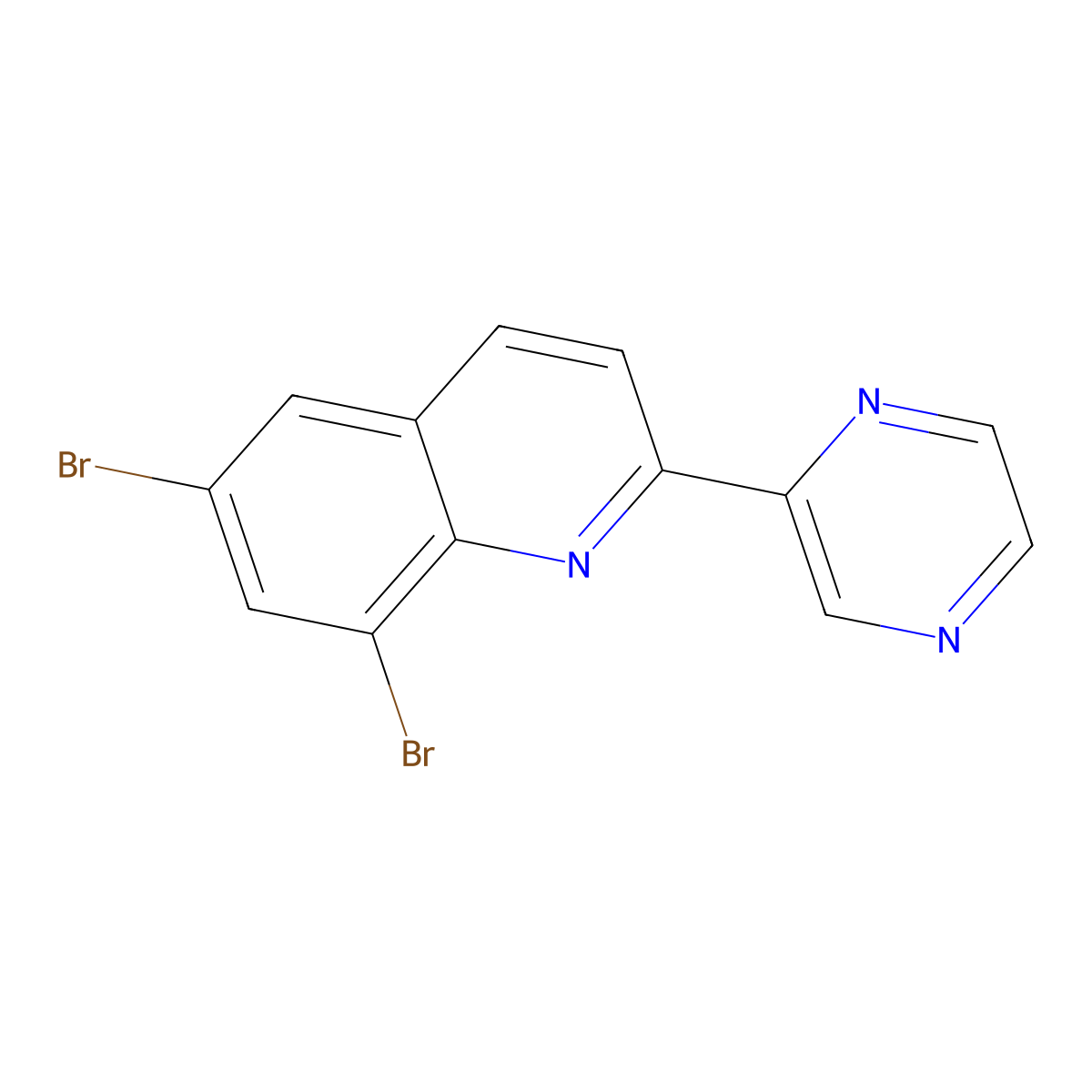 6,8-Dibromo-2-(2-pyrazinyl)quinoline molecular structure, CAS 861210-51-7