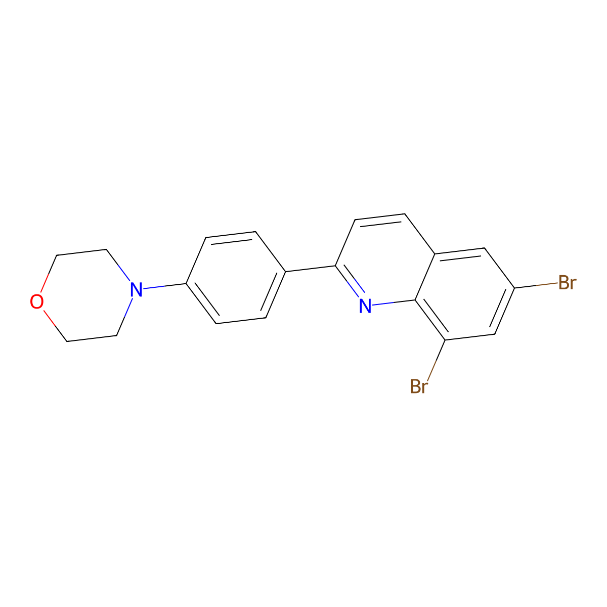6,8-Dibromo-2-(4-morpholinophenyl)quinoline molecular structure, CAS 861210-53-9