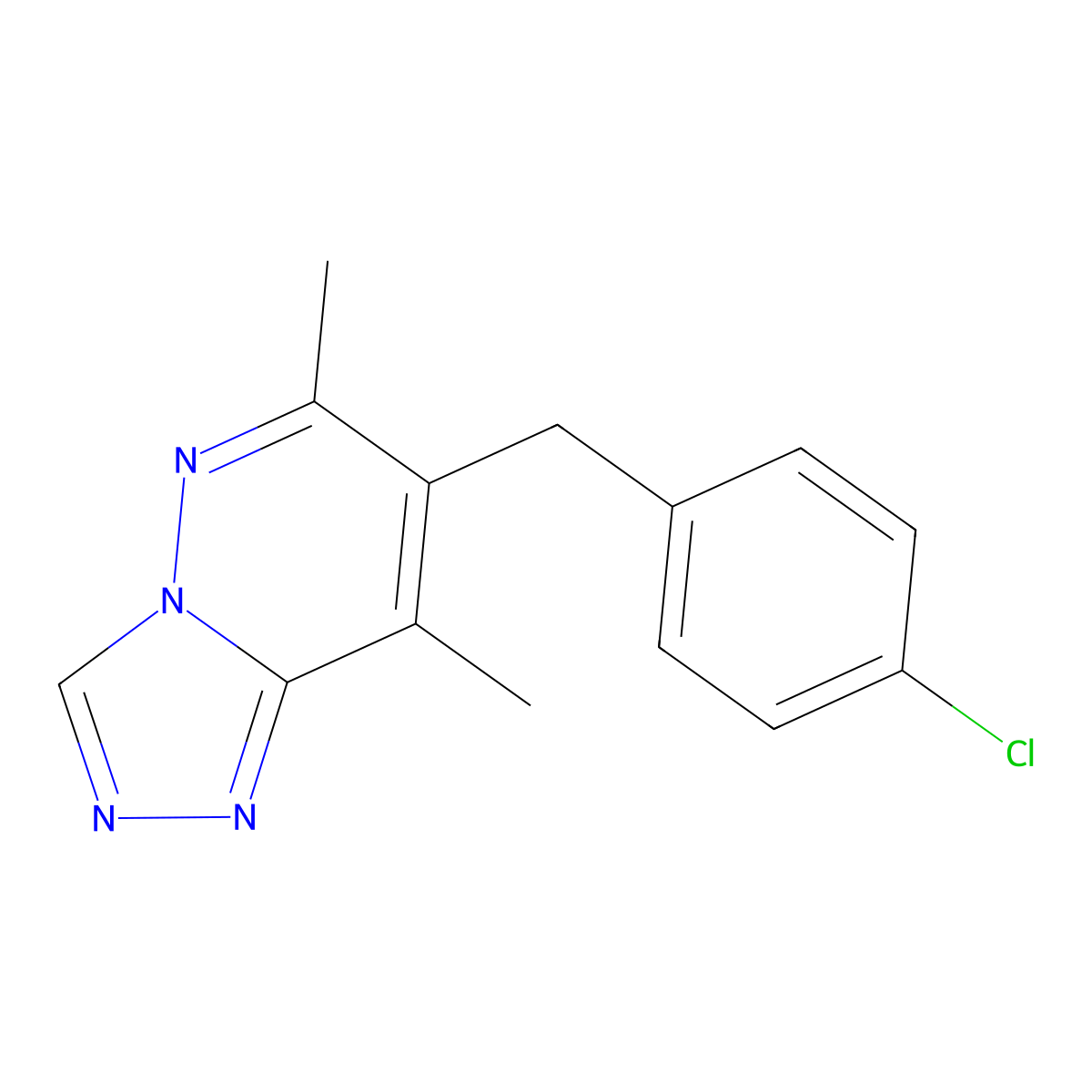 7-[(4-Chlorophenyl)methyl]-6,8-dimethyl-[1,2,4]triazolo[4,3-b]pyridazine molecular structure, CAS 861210-58-4