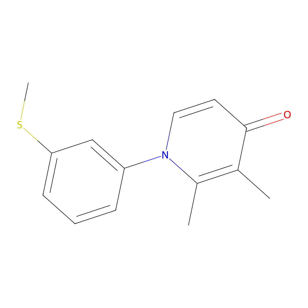 2,3-dimethyl-1-[3-(methylsulfanyl)phenyl]-4(1H)-pyridinone molecular structure, CAS 861210-59-5