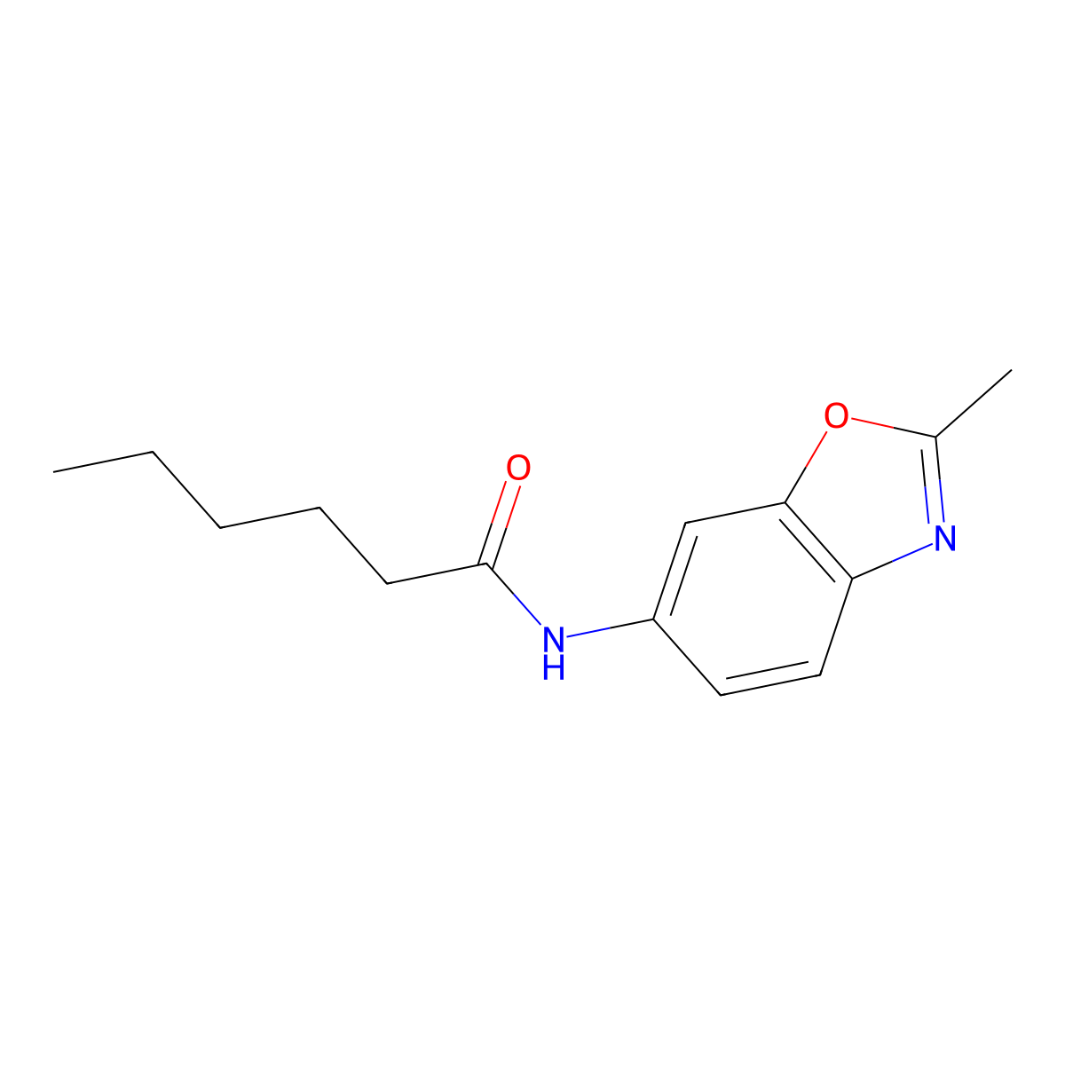 N-(2-methyl-1,3-benzoxazol-6-yl)hexanamide molecular structure, CAS 861210-64-2