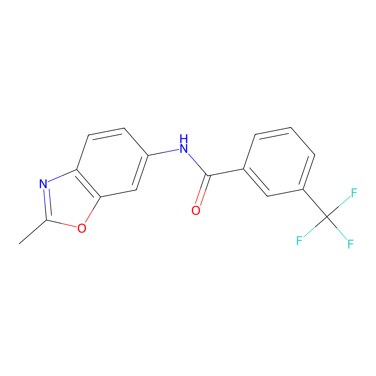 N-(2-methyl-1,3-benzoxazol-6-yl)-3-(trifluoromethyl)benzamide molecular structure, CAS 861210-65-3