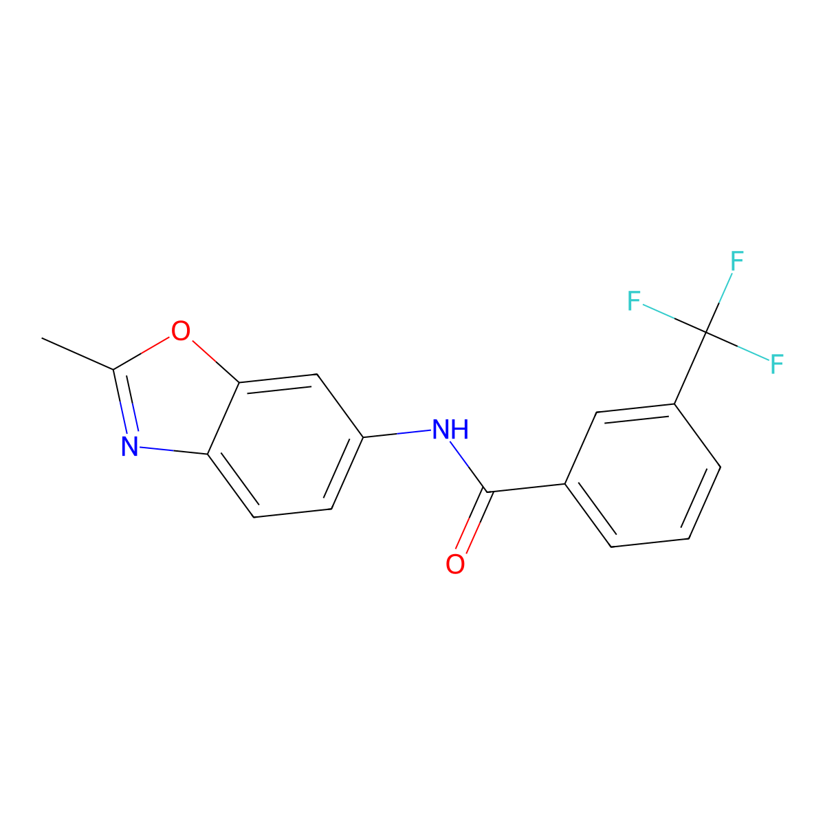 N-(2-methyl-1,3-benzoxazol-6-yl)-3-(trifluoromethyl)benzamide molecular structure, CAS 861210-65-3