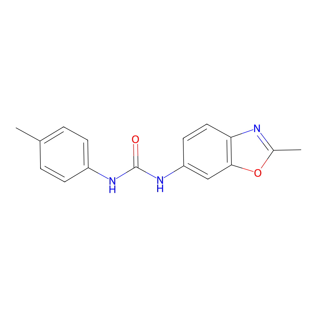 N-(2-methyl-1,3-benzoxazol-6-yl)-N'-(4-methylphenyl)urea molecular structure, CAS 861210-66-4