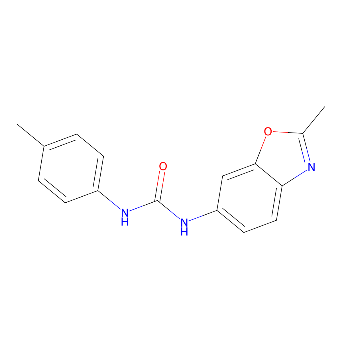 N-(2-methyl-1,3-benzoxazol-6-yl)-N'-(4-methylphenyl)urea molecular structure, CAS 861210-66-4