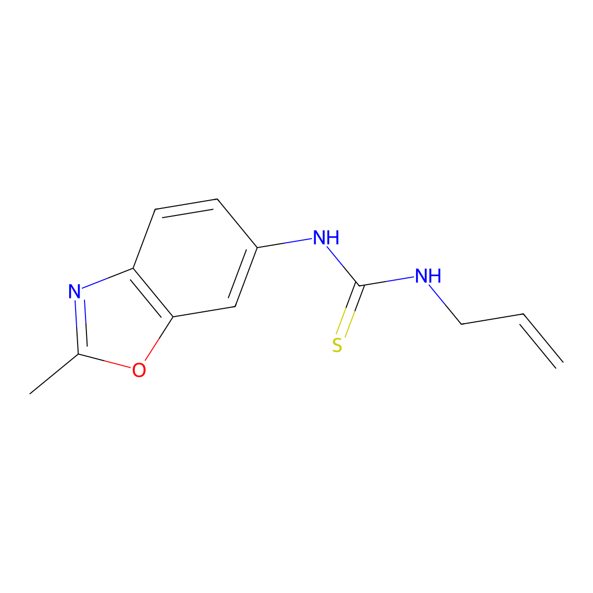 N-allyl-N'-(2-methyl-1,3-benzoxazol-6-yl)thiourea molecular structure, CAS 861210-67-5