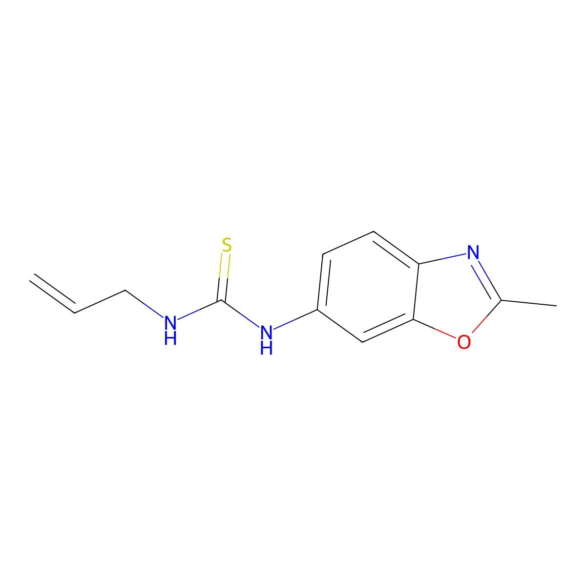 N-allyl-N'-(2-methyl-1,3-benzoxazol-6-yl)thiourea molecular structure, CAS 861210-67-5