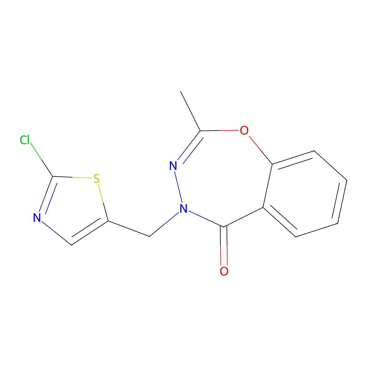 4-[(2-chloro-1,3-thiazol-5-yl)methyl]-2-methyl-1,3,4-benzoxadiazepin-5(4H)-one molecular structure, CAS 861210-68-6