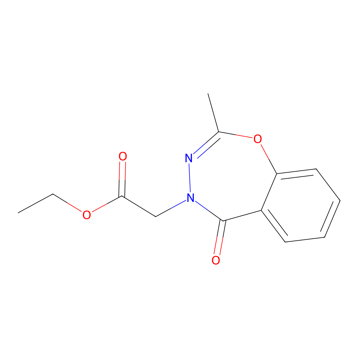 ethyl 2-[2-methyl-5-oxo-1,3,4-benzoxadiazepin-4(5H)-yl]acetate molecular structure, CAS 861210-69-7