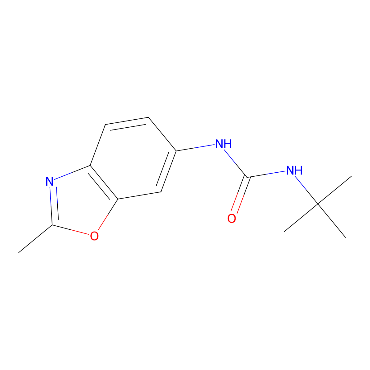 N-(tert-butyl)-N'-(2-methyl-1,3-benzoxazol-6-yl)urea molecular structure, CAS 861210-72-2