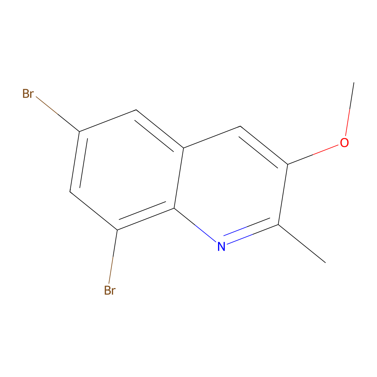 6,8-Dibromo-3-methoxy-2-methylquinoline molecular structure, CAS 861210-76-6