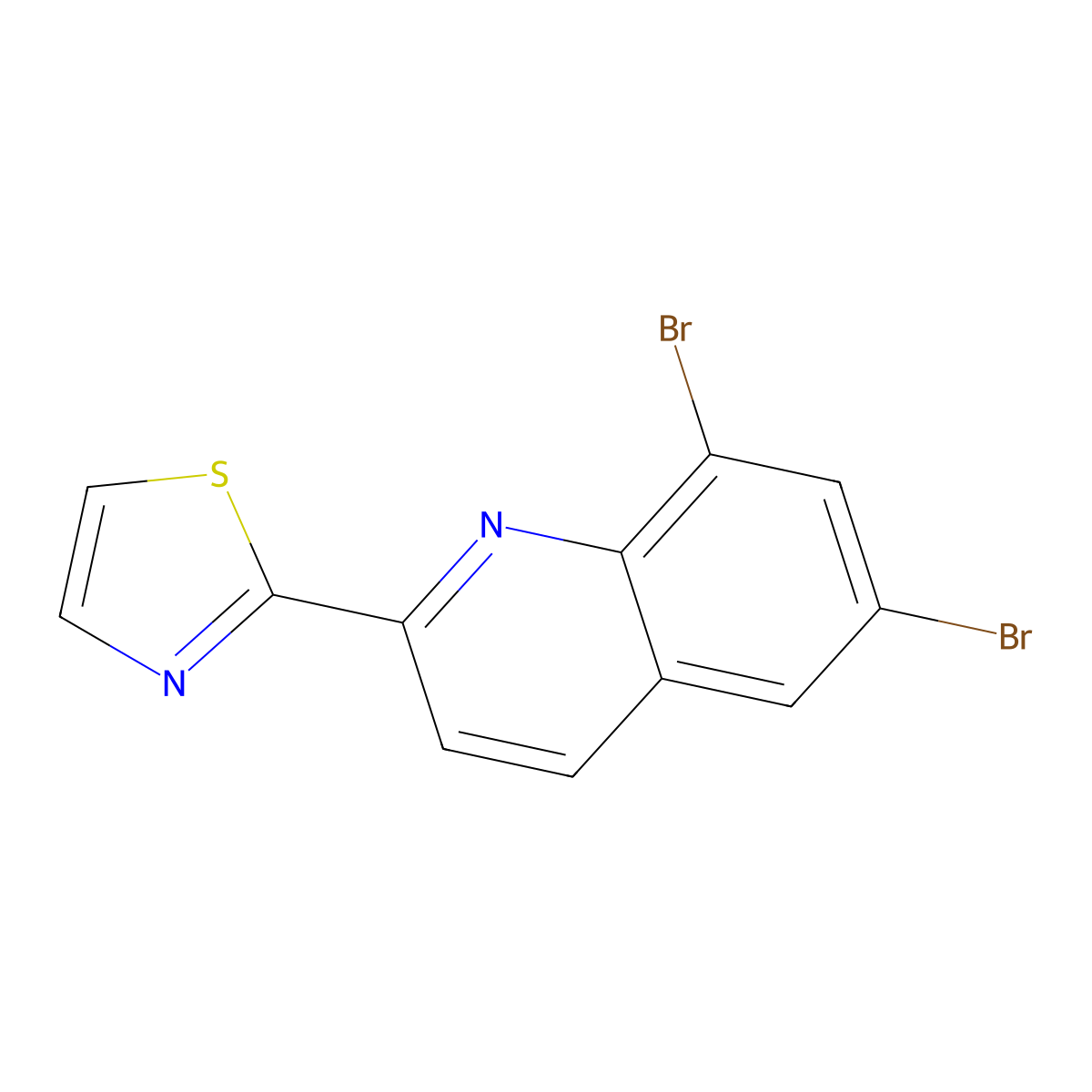 6,8-Dibromo-2-(1,3-thiazol-2-yl)quinoline molecular structure, CAS 861210-81-3