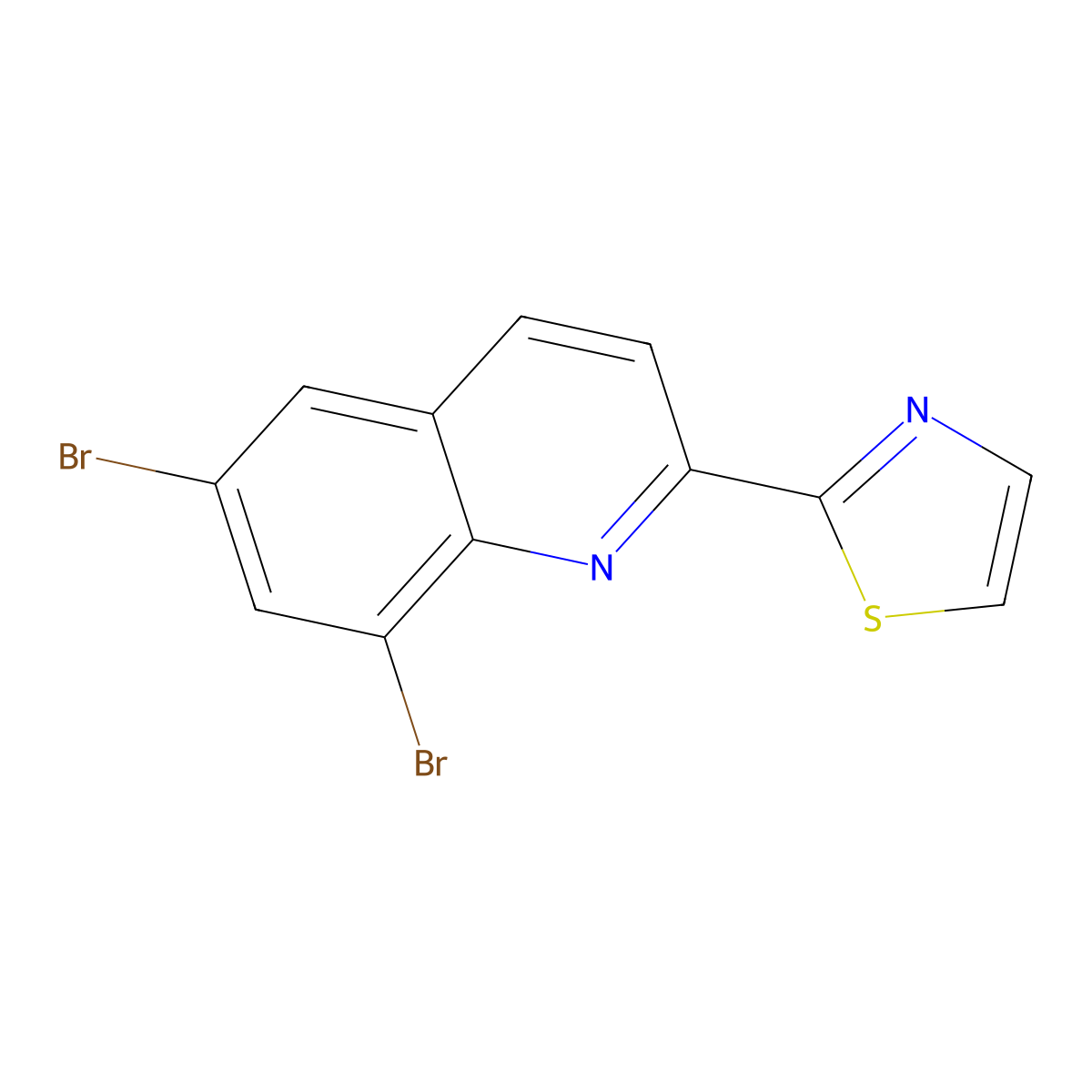 6,8-Dibromo-2-(1,3-thiazol-2-yl)quinoline molecular structure, CAS 861210-81-3