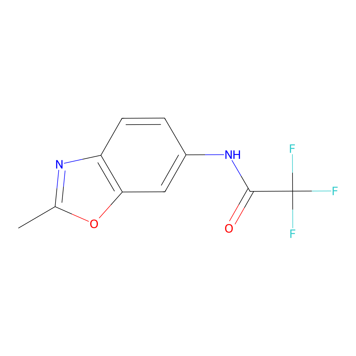 2,2,2-trifluoro-N-(2-methyl-1,3-benzoxazol-6-yl)acetamide molecular structure, CAS 861210-83-5