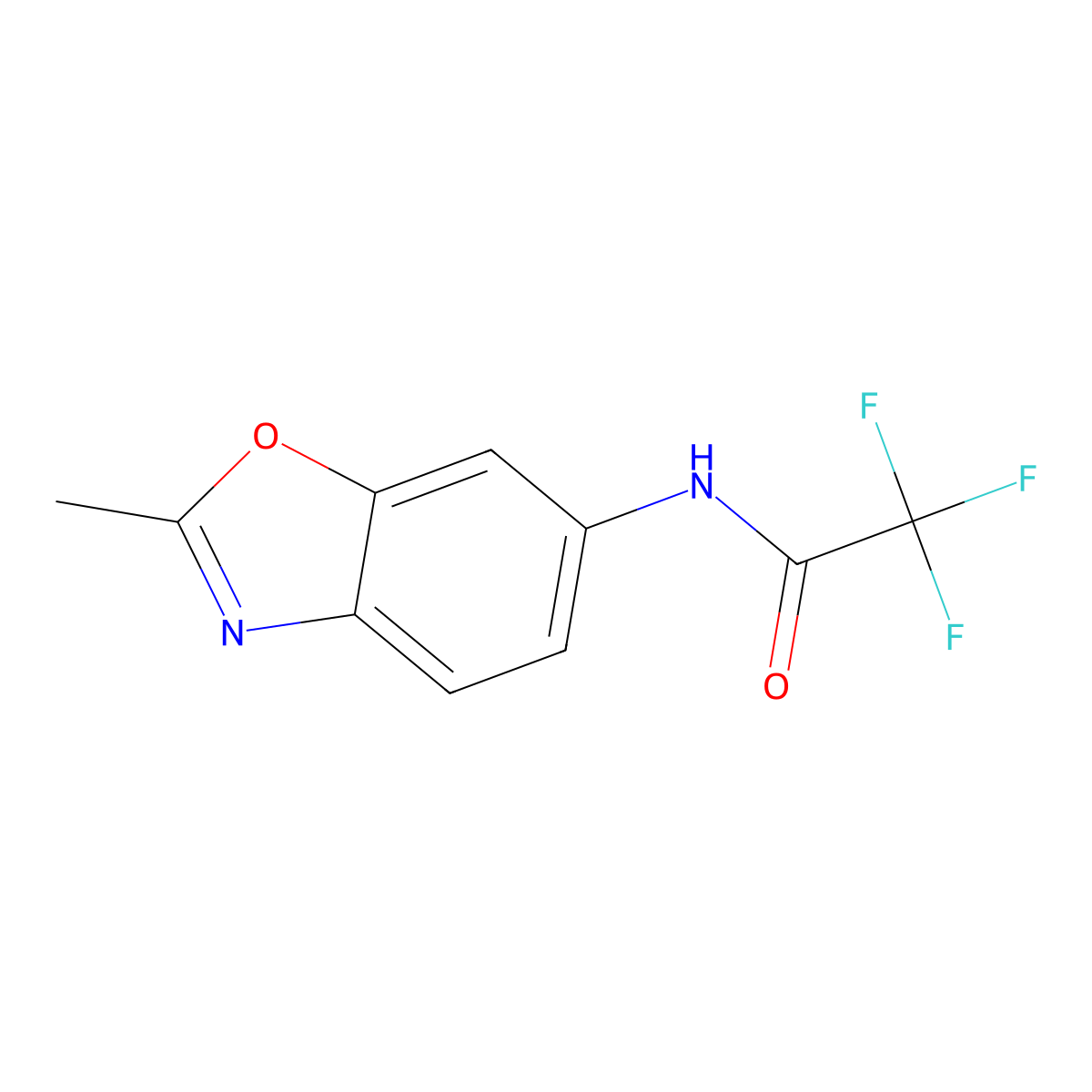 2,2,2-trifluoro-N-(2-methyl-1,3-benzoxazol-6-yl)acetamide molecular structure, CAS 861210-83-5