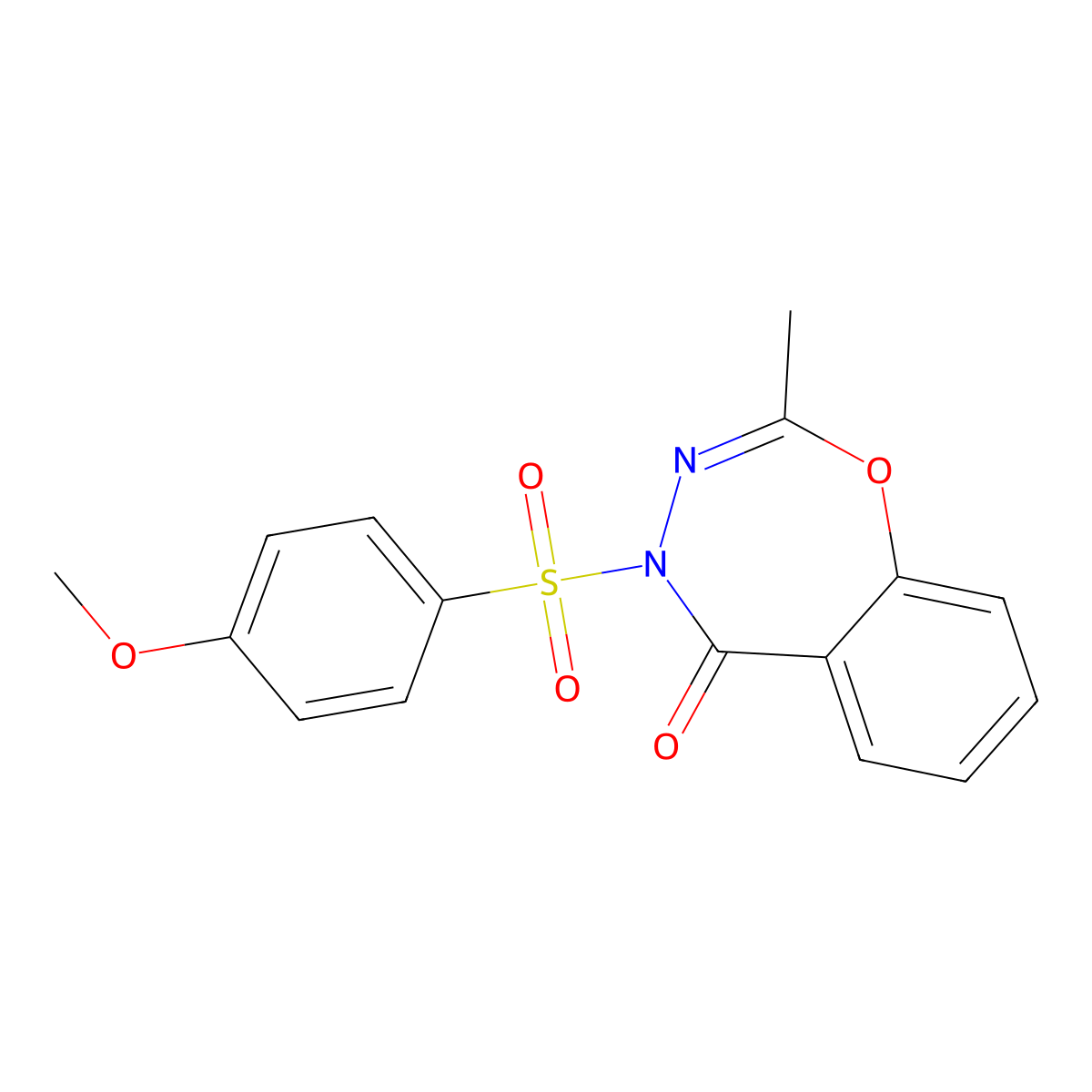4-[(4-methoxyphenyl)sulfonyl]-2-methyl-1,3,4-benzoxadiazepin-5(4H)-one molecular structure, CAS 861210-87-9