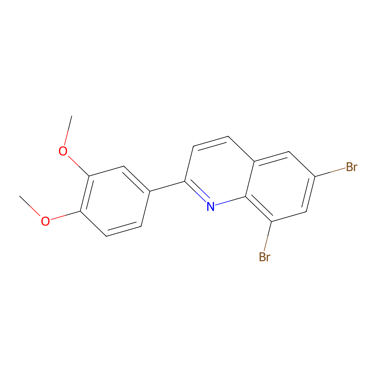 6,8-Dibromo-2-(3,4-dimethoxyphenyl)quinoline molecular structure, CAS 861210-90-4