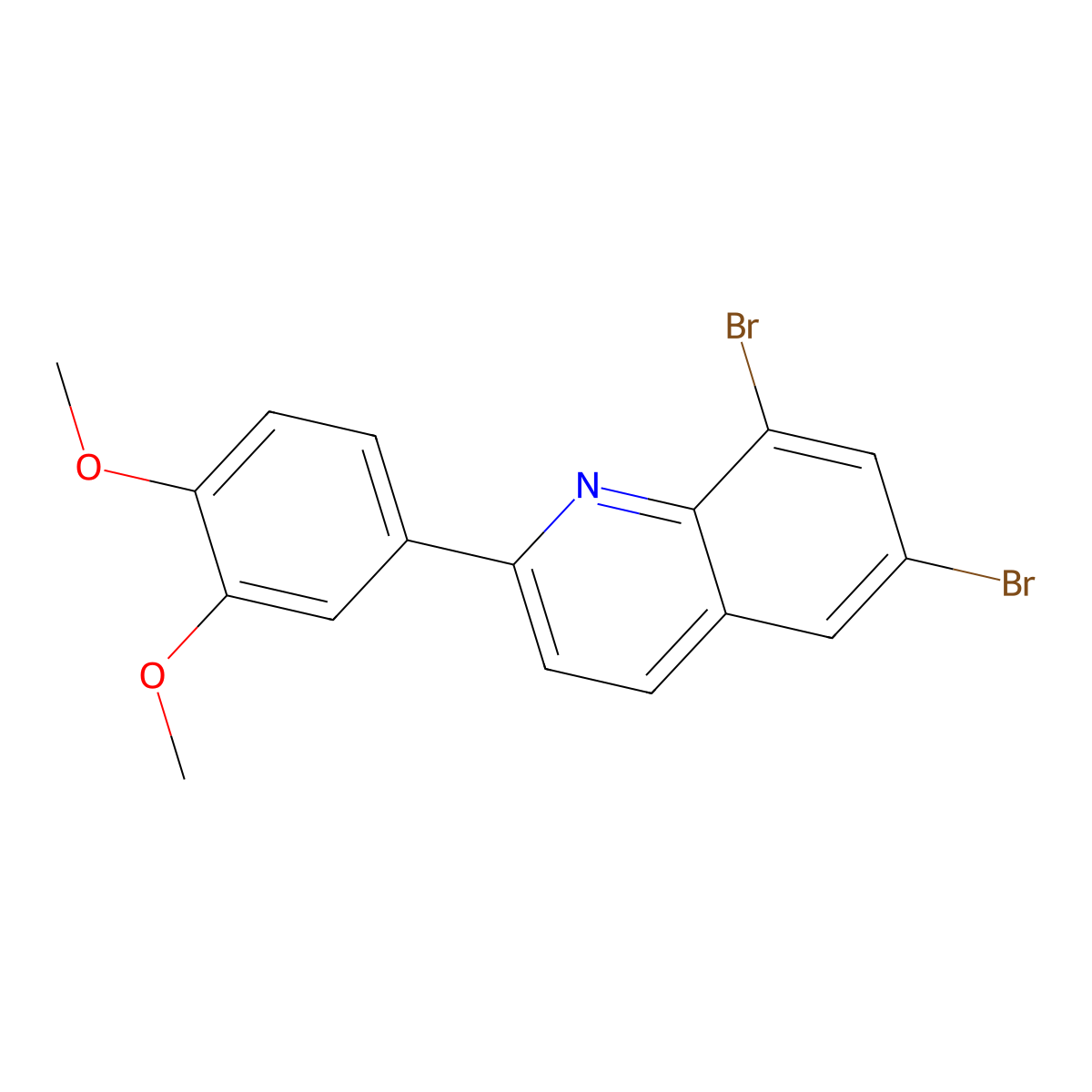 6,8-Dibromo-2-(3,4-dimethoxyphenyl)quinoline molecular structure, CAS 861210-90-4