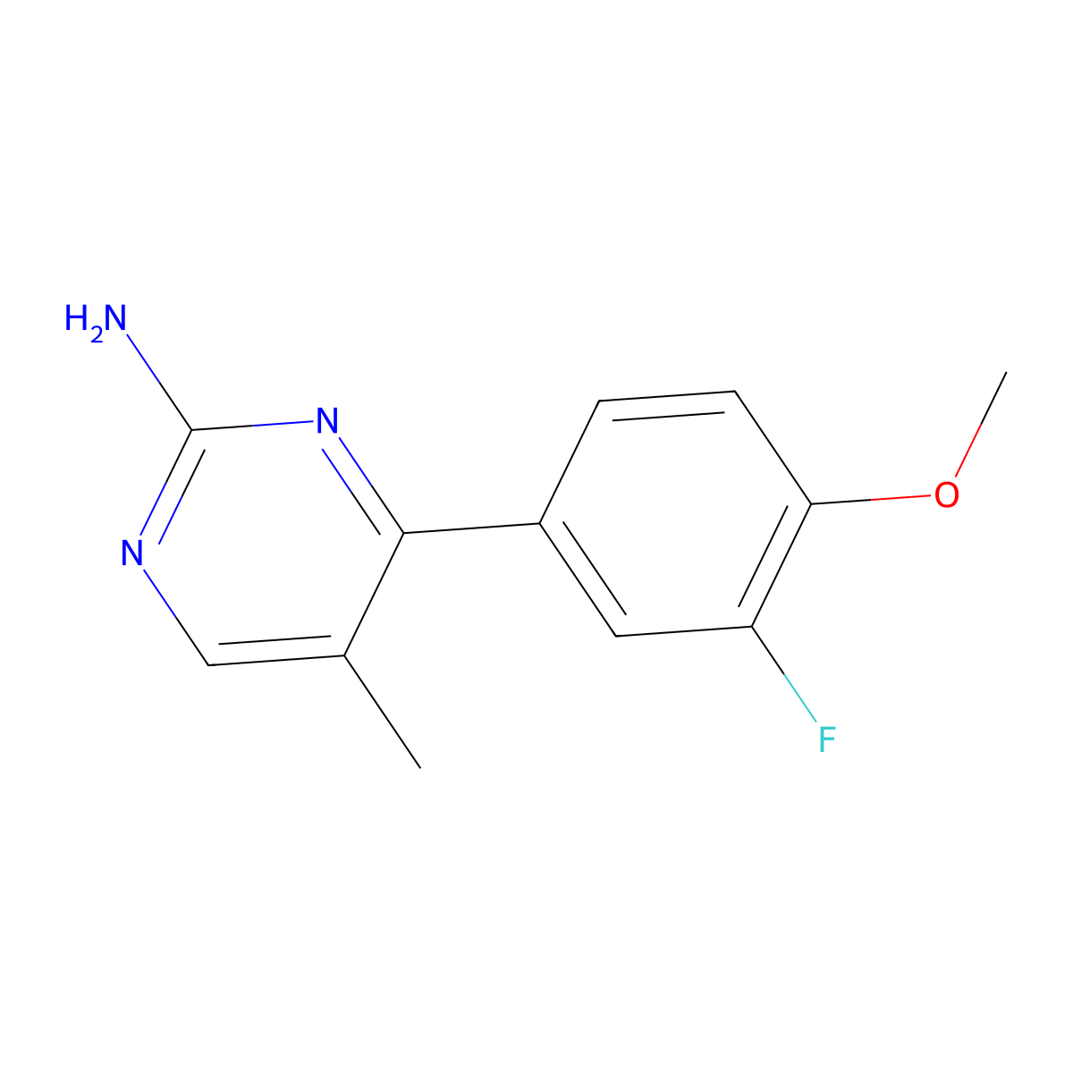 4-(3-Fluoro-4-methoxyphenyl)-5-methylpyrimidin-2-amine molecular structure, CAS 861211-02-1