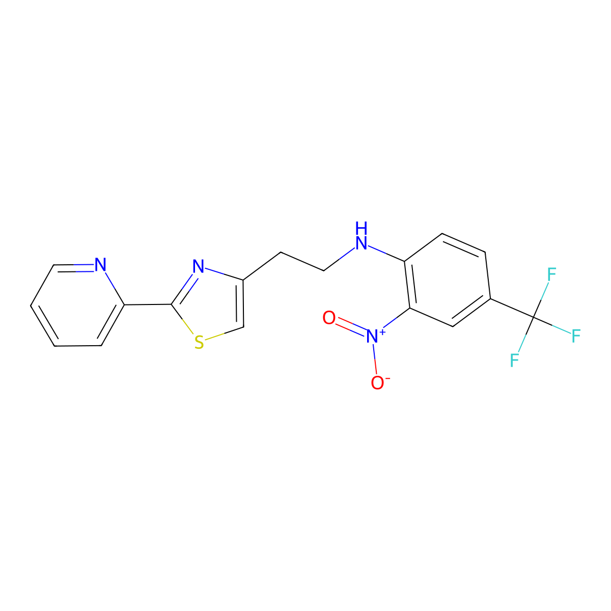2-nitro-N-{2-[2-(2-pyridinyl)-1,3-thiazol-4-yl]ethyl}-4-(trifluoromethyl)aniline molecular structure, CAS 861211-05-4