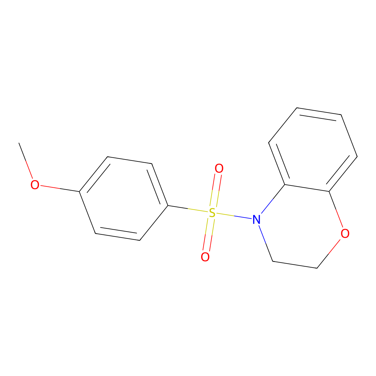 4-(2,3-dihydro-4H-1,4-benzoxazin-4-ylsulfonyl)phenyl methyl ether molecular structure, CAS 861211-09-8