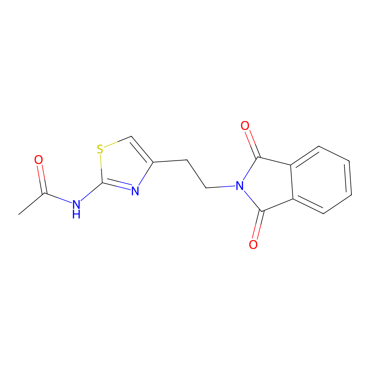 N-{4-[2-(1,3-dioxo-1,3-dihydro-2H-isoindol-2-yl)ethyl]-1,3-thiazol-2-yl}acetamide molecular structure, CAS 861211-17-8