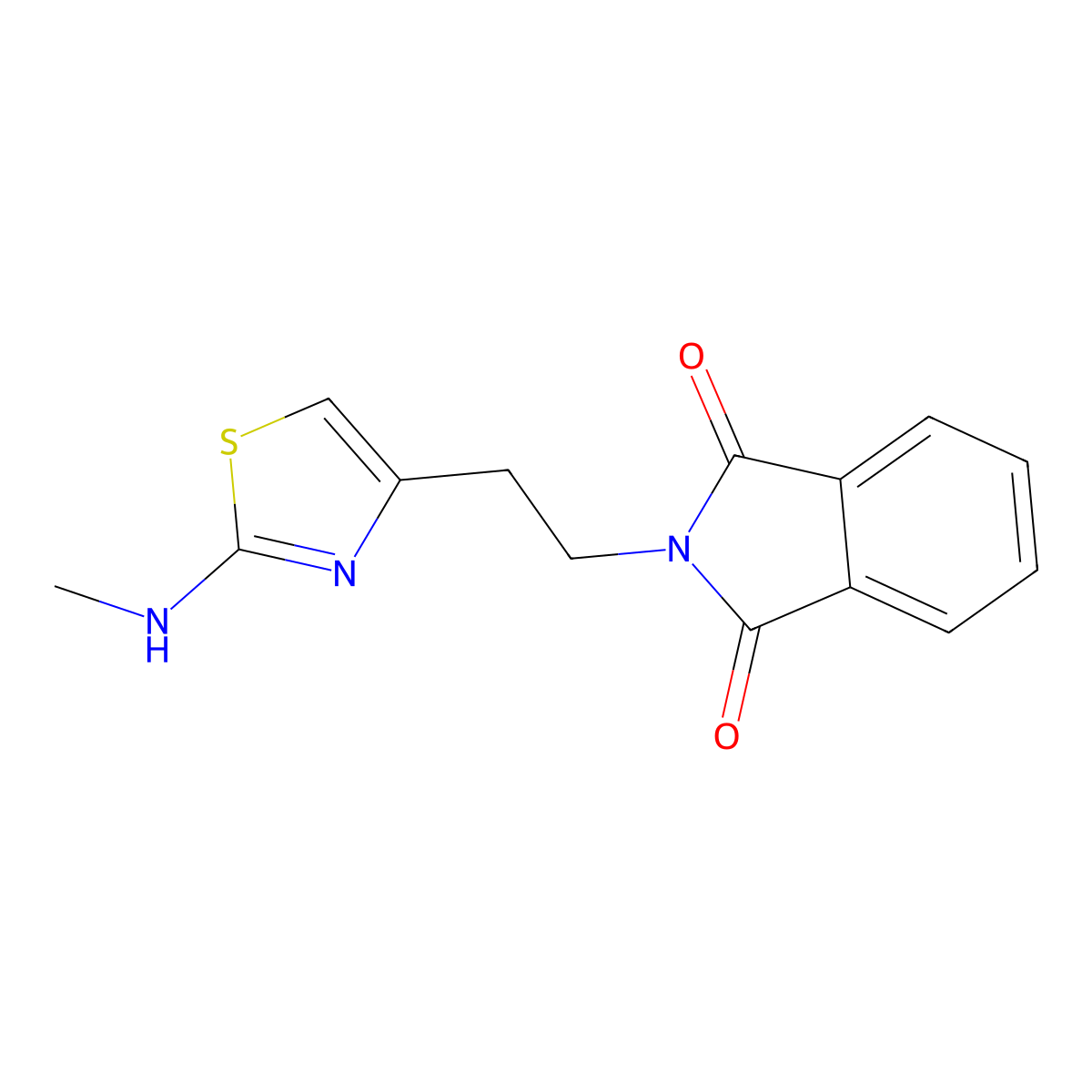 2-{2-[2-(methylamino)-1,3-thiazol-4-yl]ethyl}-1H-isoindole-1,3(2H)-dione molecular structure, CAS 861211-18-9