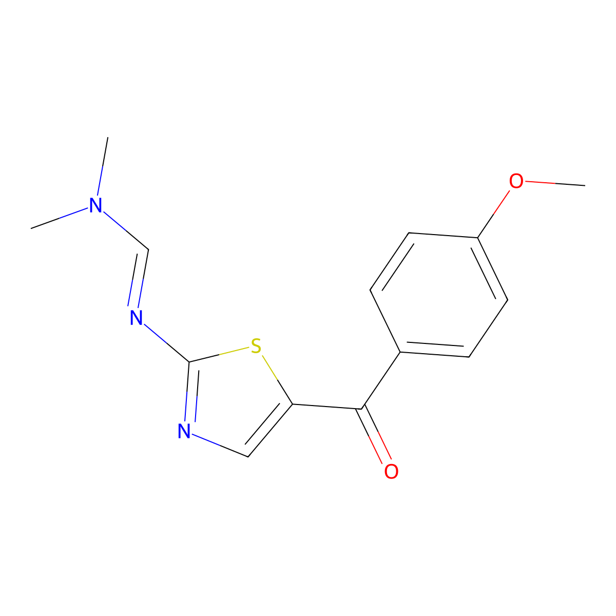 (E)-N'-(5-(4-Methoxybenzoyl)thiazol-2-YL)-N,N-dimethylformimidamide molecular structure, CAS 861211-22-5