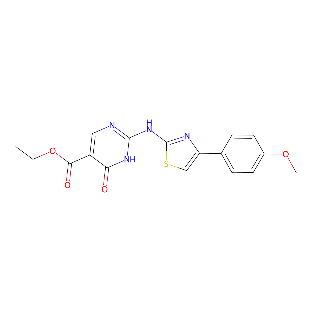 Ethyl 2-{[4-(4-methoxyphenyl)-1,3-thiazol-2-yl]amino}-6-oxo-1,6-dihydro-5-pyrimidinecarboxylate molecular structure, CAS 861211-28-1