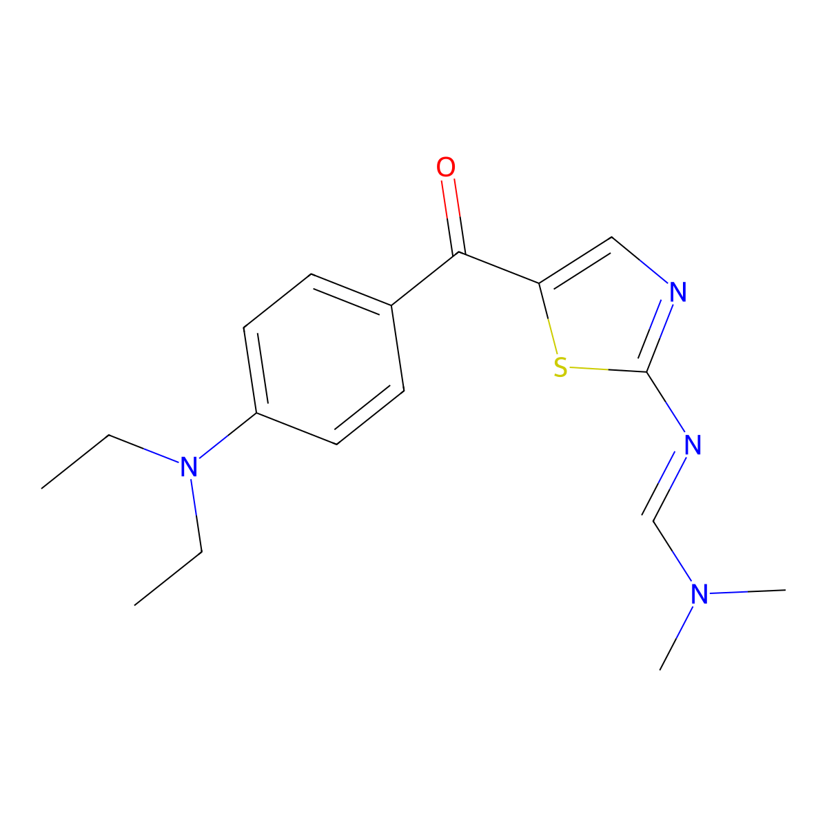 N'-{5-[4-(diethylamino)benzoyl]-1,3-thiazol-2-yl}-N,N-dimethyliminoformamide molecular structure, CAS 861211-30-5