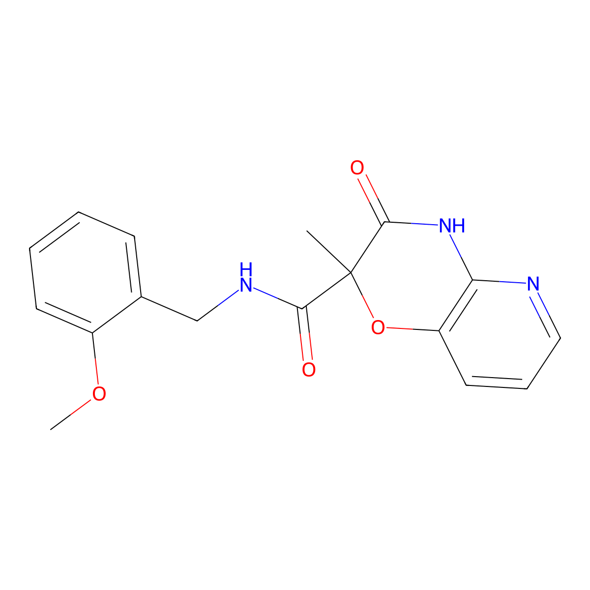 N-(2-methoxybenzyl)-2-methyl-3-oxo-3,4-dihydro-2H-pyrido[3,2-b][1,4]oxazine-2-carboxamide molecular structure, CAS 861211-37-2