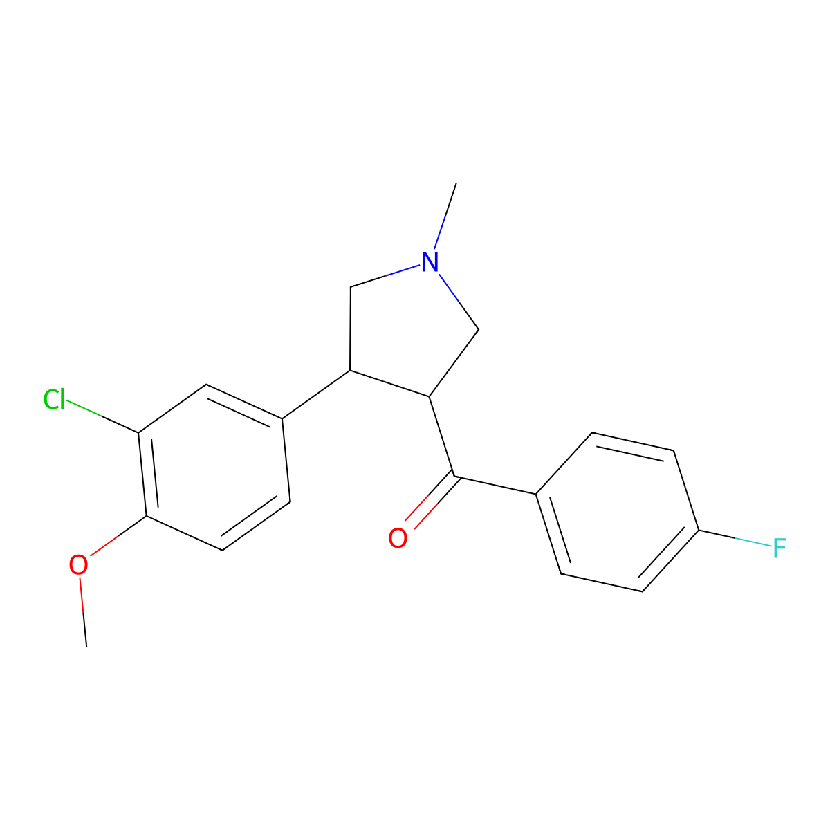 [4-(3-chloro-4-methoxyphenyl)-1-methyltetrahydro-1H-pyrrol-3-yl](4-fluorophenyl)methanone molecular structure, CAS 861211-38-3