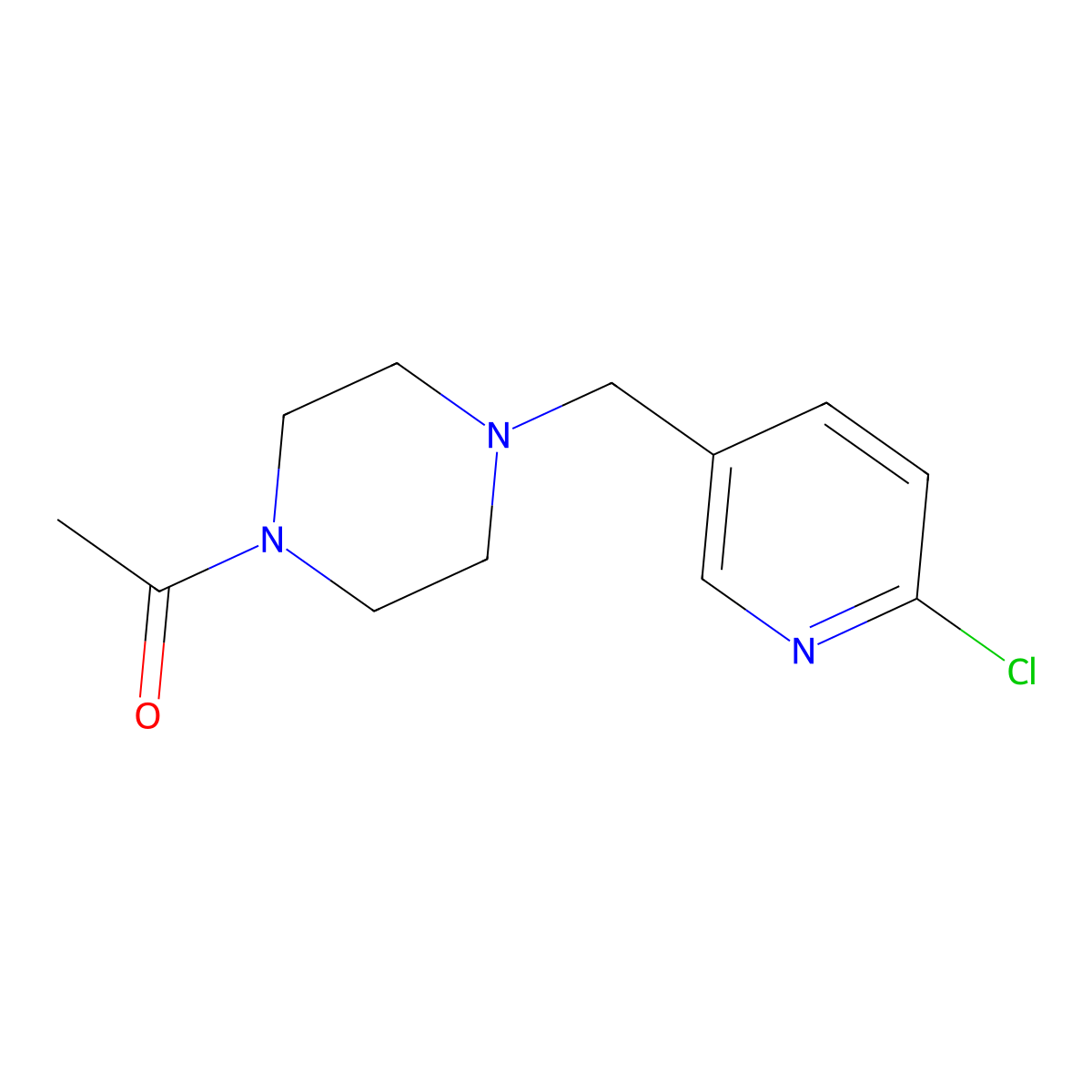 1-{4-[(6-Chloro-3-pyridinyl)methyl]piperazino}-1-ethanone molecular structure, CAS 861211-42-9