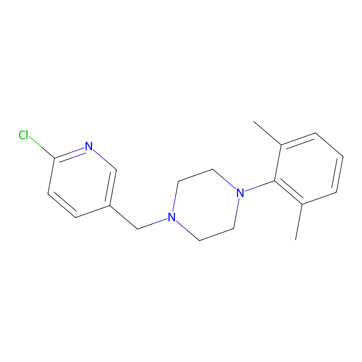 1-[(6-Chloro-3-pyridinyl)methyl]-4-(2,6-dimethylphenyl)piperazine molecular structure, CAS 861211-43-0