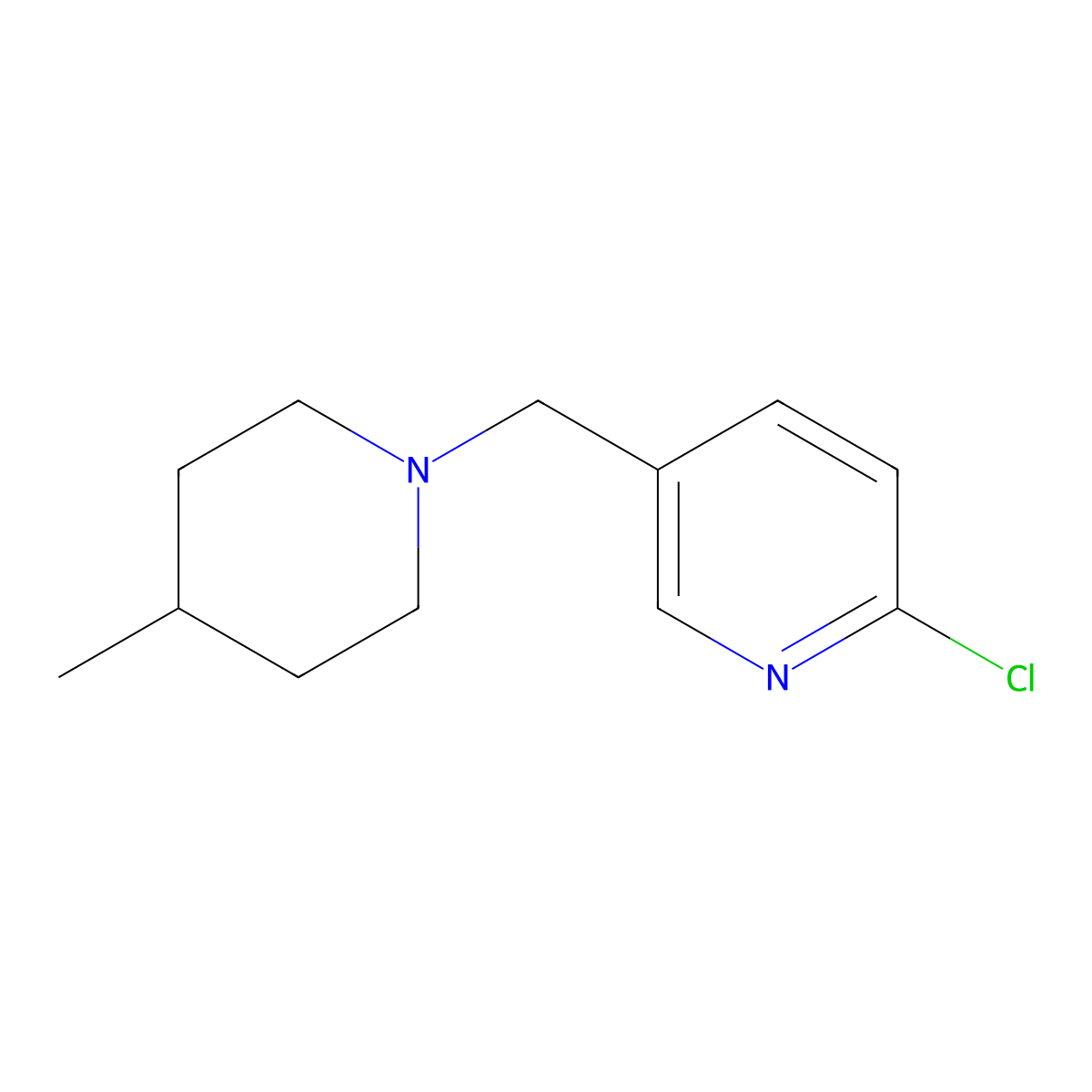 2-Chloro-5-[(4-methylpiperidin-1-yl)methyl]pyridine molecular structure, CAS 861211-48-5