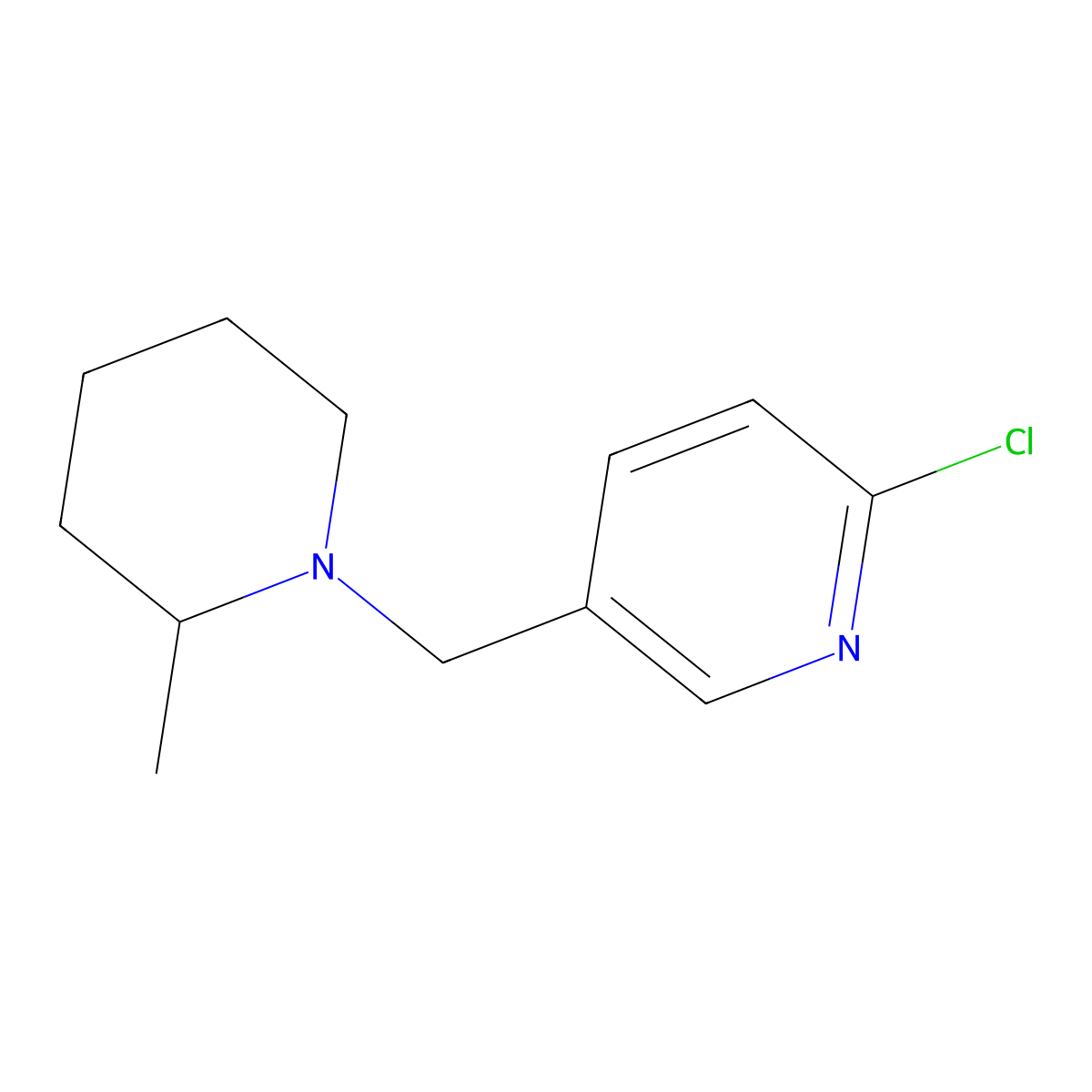 2-Chloro-5-[(2-methylpiperidin-1-yl)methyl]pyridine molecular structure, CAS 861211-51-0