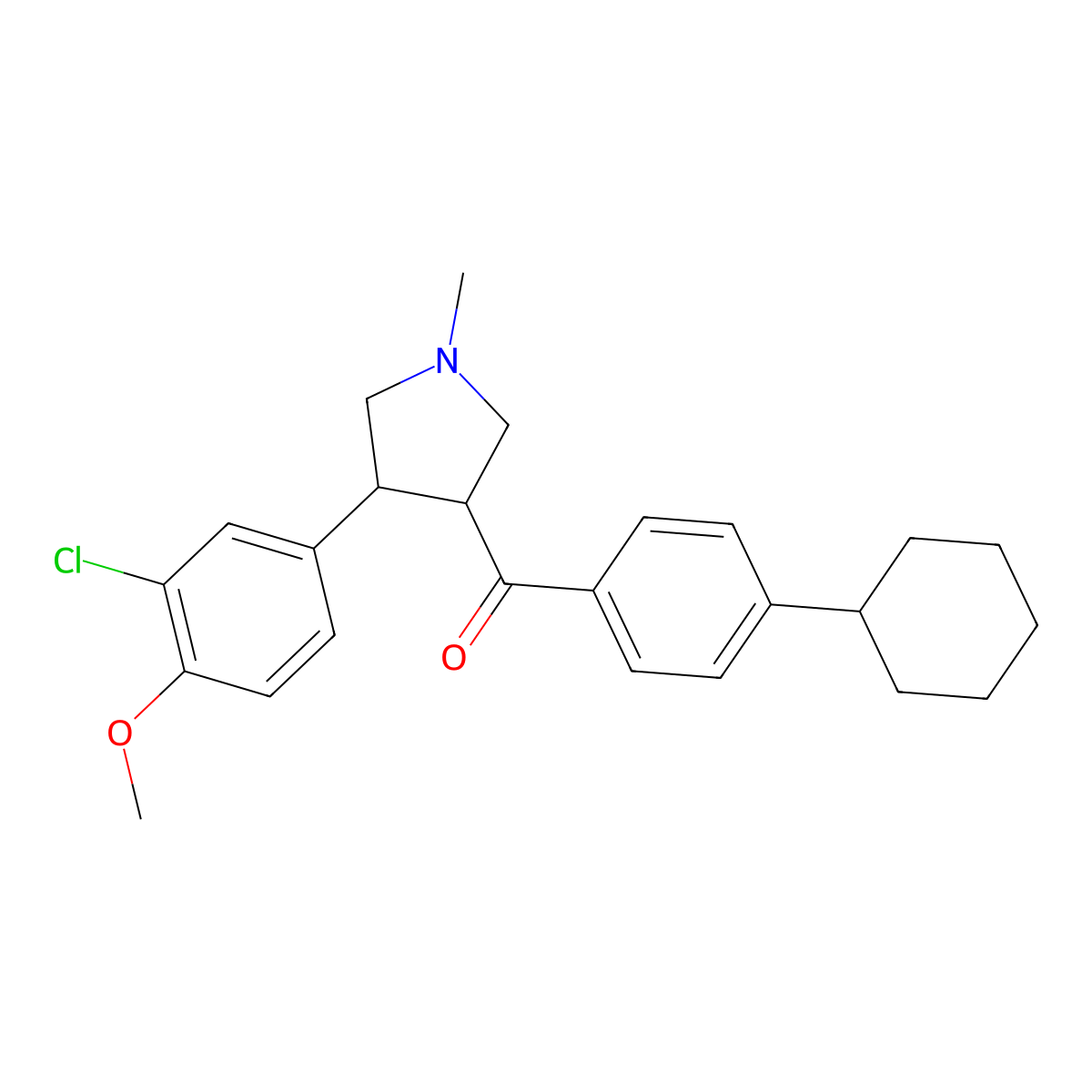 [4-(3-chloro-4-methoxyphenyl)-1-methyltetrahydro-1H-pyrrol-3-yl](4-cyclohexylphenyl)methanone molecular structure, CAS 861211-52-1