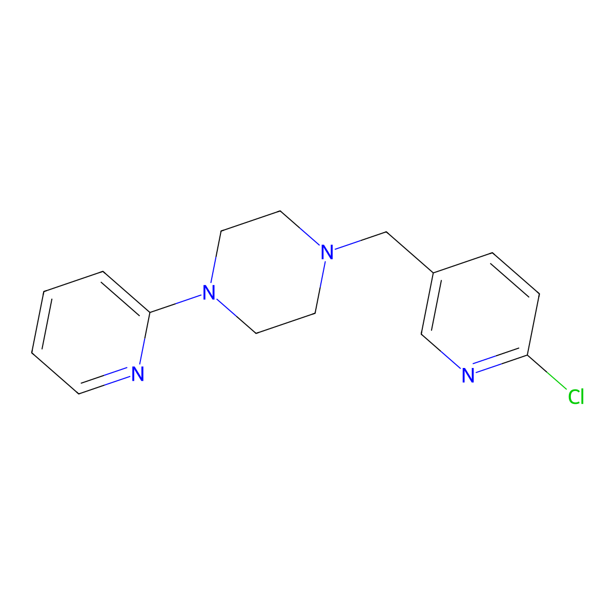 1-[(6-Chloropyridin-3-YL)methyl]-4-(pyridin-2-YL)piperazine molecular structure, CAS 861211-54-3