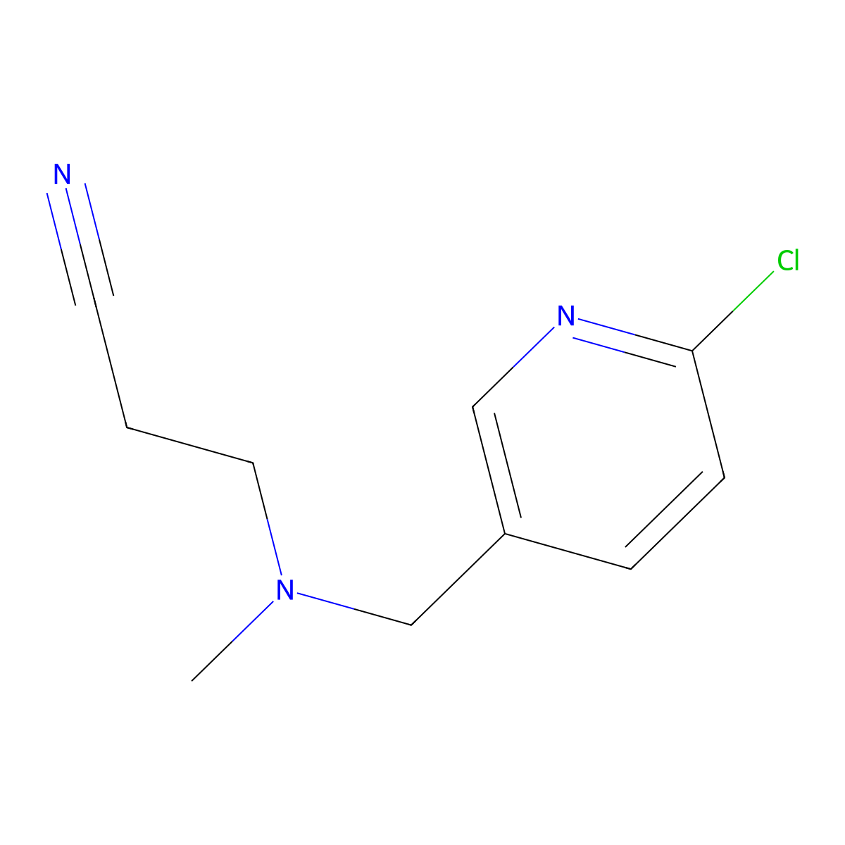 3-[[(6-Chloro-3-pyridinyl)methyl](methyl)amino]propanenitrile molecular structure, CAS 861211-56-5